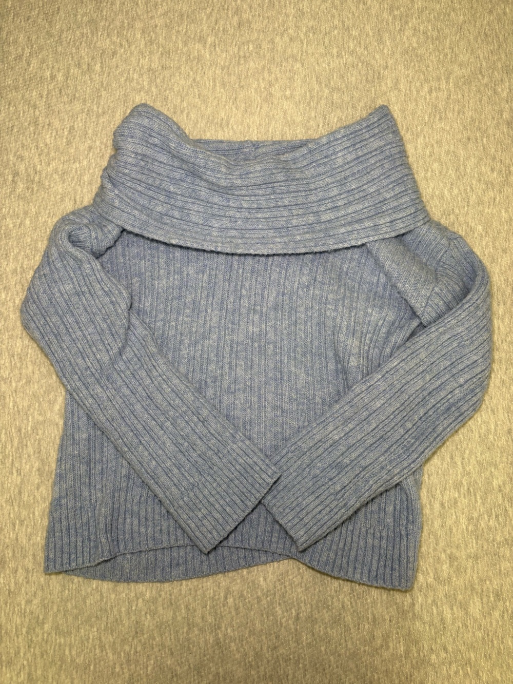 Princess Polly Light Blue Ribbed Turtleneck Sweater